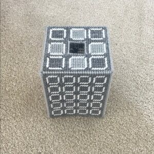 Gray Geometric Tissue Box Cover
